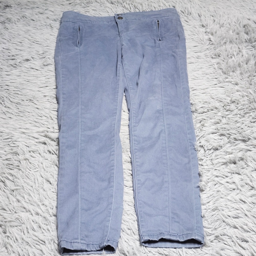 LOFT Skinny Pants Womens Size 2 26 26/2 Blue Cotton Blend Zipper Pockets Stretch